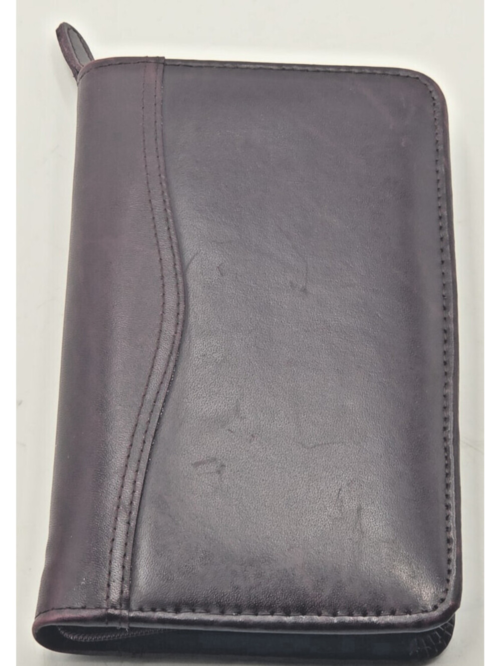 Vintage Day-Timer Genuine Leather Burgundy Pocket Planner Zebra F-301 Steel Pen